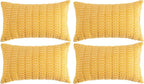 Fancy Homi 4 Packs Yellow Lumbar Decorative Throw Pillow Covers 12x20 Inch by Fancy+Homi