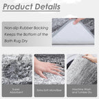 Bathroom Sets with Shower Curtain and Rugs Set of 4 Grey Striped