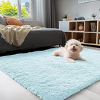 OLANLY 3x5 Machine Washable Small Bedside Rug, Soft Fluffy Shaggy Rugs by OLANLY