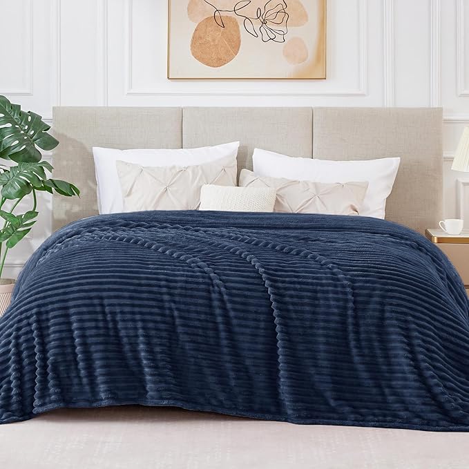 BEDELITE Fleece Blanket King Size – 3D Ribbed Jacquard Soft and Warm Decorative - Image 2