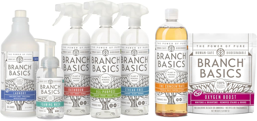 Branch Basics Premium Kit: All-Purpose, Glass, Bathroom, Hand Wash, Laundry