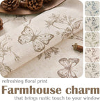 jinchan Floral Curtains Lined Linen Blend Curtain - Image 4