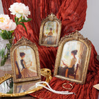 3 Pcs Vintage Picture Frames Antique Set, Ornate Gold Baroque Photo Frames with Real Glass for Tabletop and Wall Mount Ornate, Retro Home Decor and Wall Art (4x6, 5x7, 6x8)
