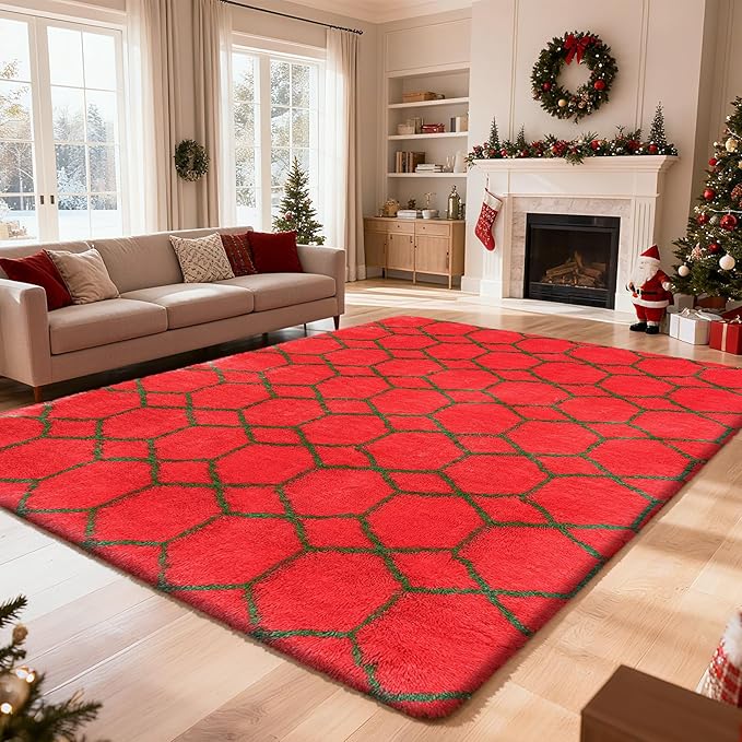 Shag Area Rug for Bedroom 4x6, Fluffy Area Rugs for Living Room, Geometric Soft - Image 7