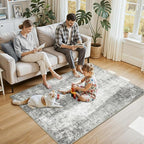 Washable Area Rugs 4'x6' Non-Slip Modern Abstract Soft - Image 2