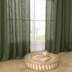 LAMIT Olive Green 72 inch Linen Curtains - Image 9