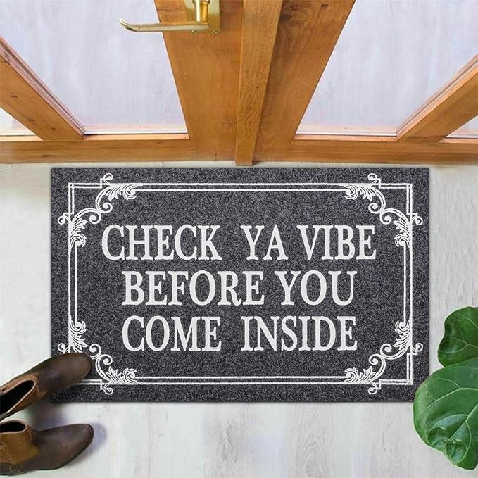 Front Door Indoor Outdoor Entrance Doormat Grey Rubber Welcome Door Mat Come - Image 4