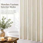 Jowels Natural Linen Fabric Shower Curtains for Bathroom, 72x78