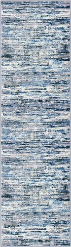 Lansny Modern Abstract Bedroom Runner Rug 2x7, Non-Slip Soft Thin Faux Wool Mat - Image 9