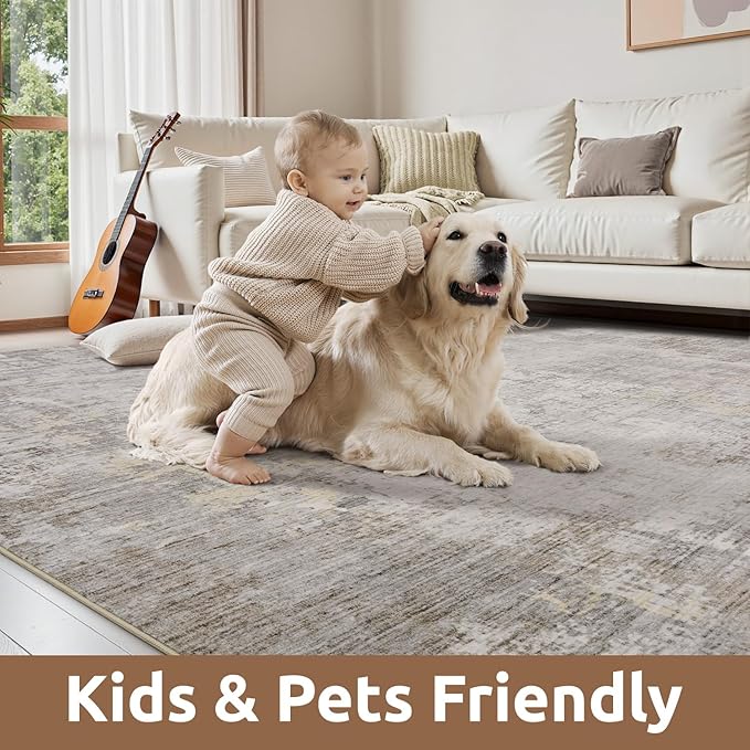 6 x 9 Area Rugs for Living Room, Machine Washable Non Slip Rug Ultra Soft Low - Image 5