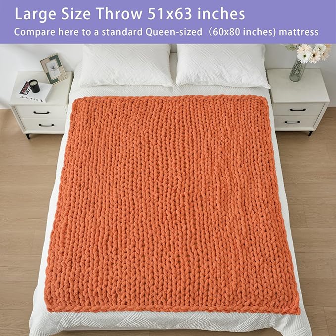 Bigacogo Chunky Knit Throw Blanket - Image 5