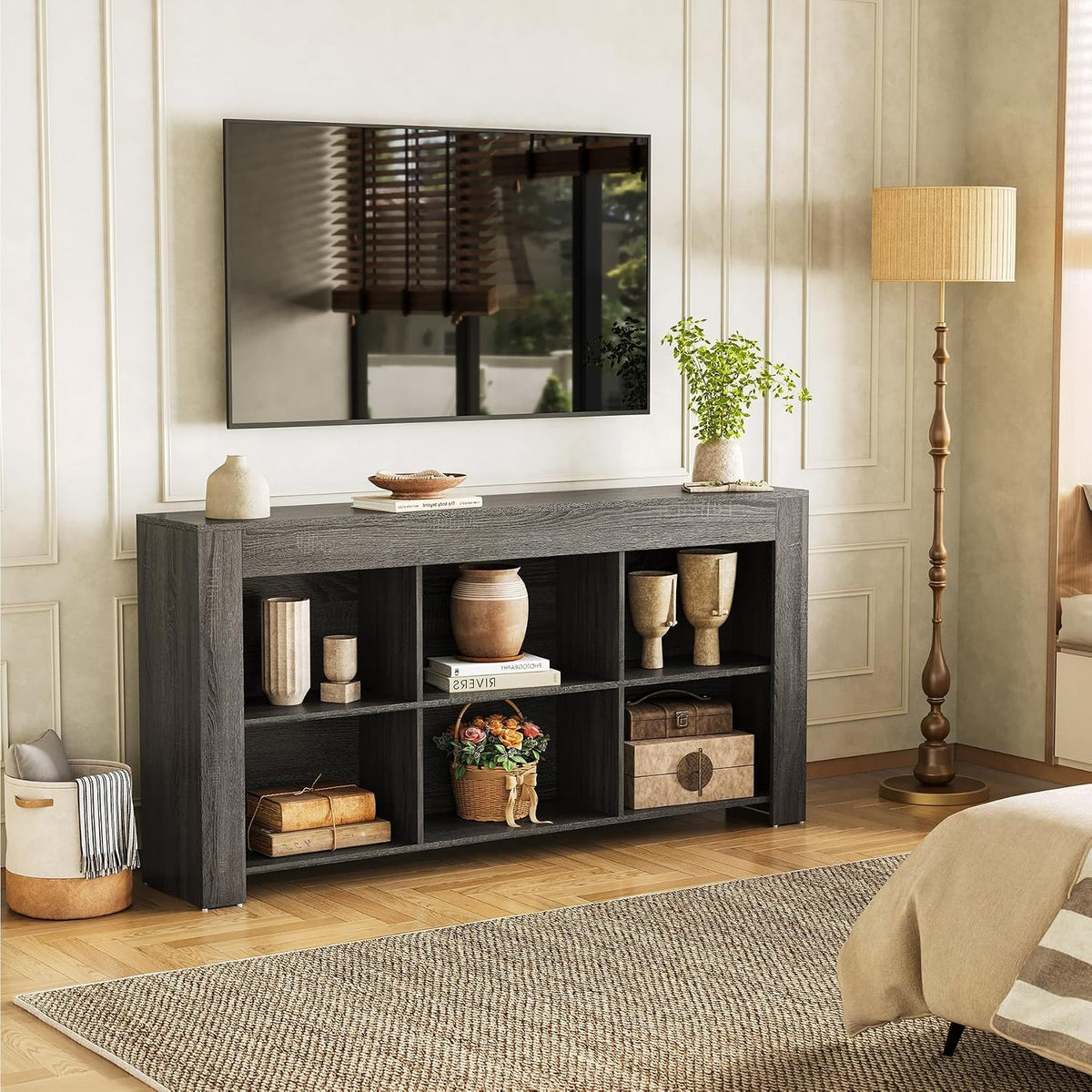 LITTLE TREE TV Stand with Storage Cubes for TV up to 65" in the Living Room