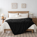 50x70 Inch Black Throw Blanket - Soft & Fluffy Fleece, Cute & Aesthetic, Perfect for Sofa, Couch, Chair, Bed, Living Room & Bedroom, All-Season Use, Plush & Cozy Decorative Blanket