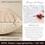 Vintage Floral Print Throw Pillow Covers 20x20 Set of 2 Neutral Modern Farmhouse Pillowcases Accent Decorative Cushion Covers Boho Home Decor for Couch Sofa Chair Bed Living Room, Champagne Pink