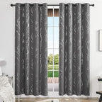 Deconovo Blackout Curtains 95 Inches Long, Light Gray Drapes - Image 2