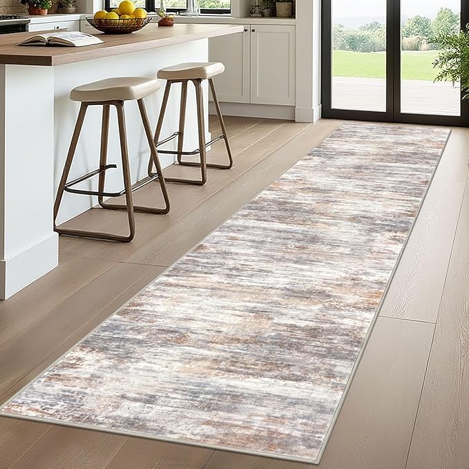 KOZYFLY Modern Abstract Washable Rug Runner 2.6x10 Hallway Rug Runner Non-Slip - Image 7