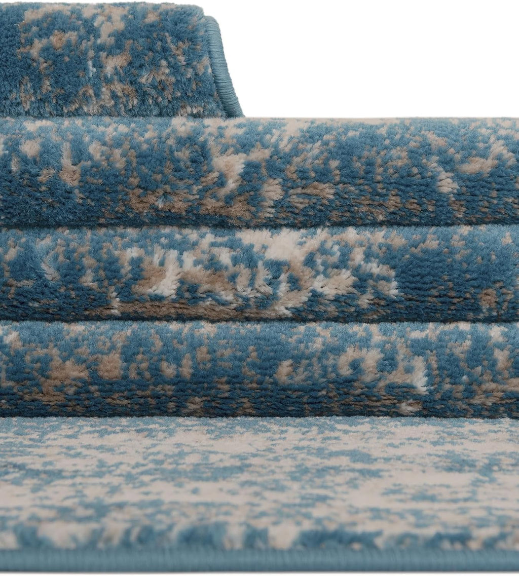 Unique Loom Sofia Collection Area Rug - Casino (2' x 6' 7" Runner, Blue/ Ivory)