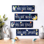 Yookeer 4 Pcs Space Room Decor for Kids Boys Outer Space Wall Art Decor