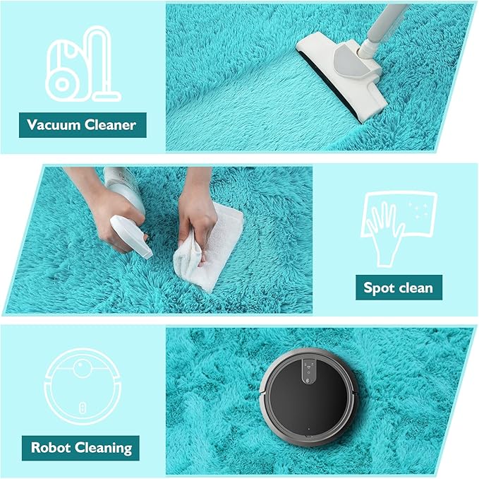 yulidayang Soft Round Area Rug for Kids Bedroom, Fluffy Fuzzy Shaggy Rug - Image 4