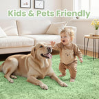 4x6 Area Rugs for Living Room Rug: Soft Fluffy Shag Mint Green Rugs for Bedroom - Image 3