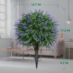 Artificial Boxwood Topiary Ball with Lavender, UV Resistant Set of 2