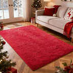 Ophanie Red Rugs for Bedroom Living Room, Fluffy Fuzzy Furry Carpet, Plush Soft by Ophanie