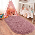 Pionblank Fluffy Oval Area Rug for Bedroom 3.3x6.2 Feet, Cute Plush Throw Rugs - Image 4