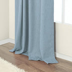Dusty Stone Blue Completely Blackout Curtains Back Tab Loop Pocket Bedroom - Image 8