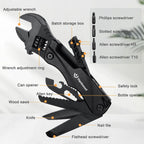 Hanboost Multitool Wrench Wide Jaw Opening Cmaping Gear, Gift for Him and Her, 12 in 1 Multi Purpose Pocket Size EDC Gadget With Screwdriver Cutting Saw Bottle Opener for Maintenance, Camping and DIY
