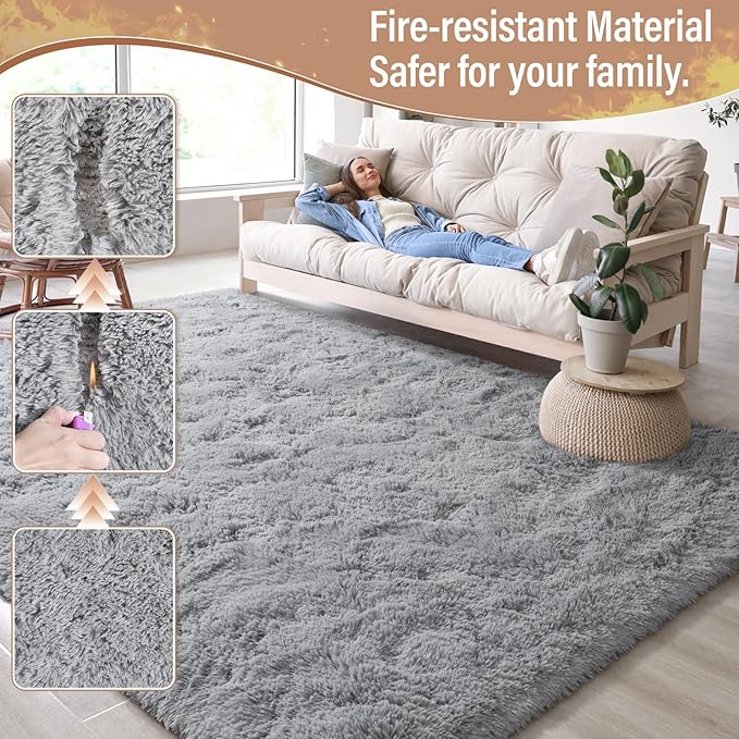 LOCHAS Ultra Soft Indoor Modern Area Rugs Fluffy Living Room Carpets - Image 3