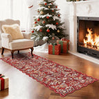 Yamaziot Christmas Runner Rug 2x8 – Red Floral Washable Non-Slip Carpet Runner - Image 8