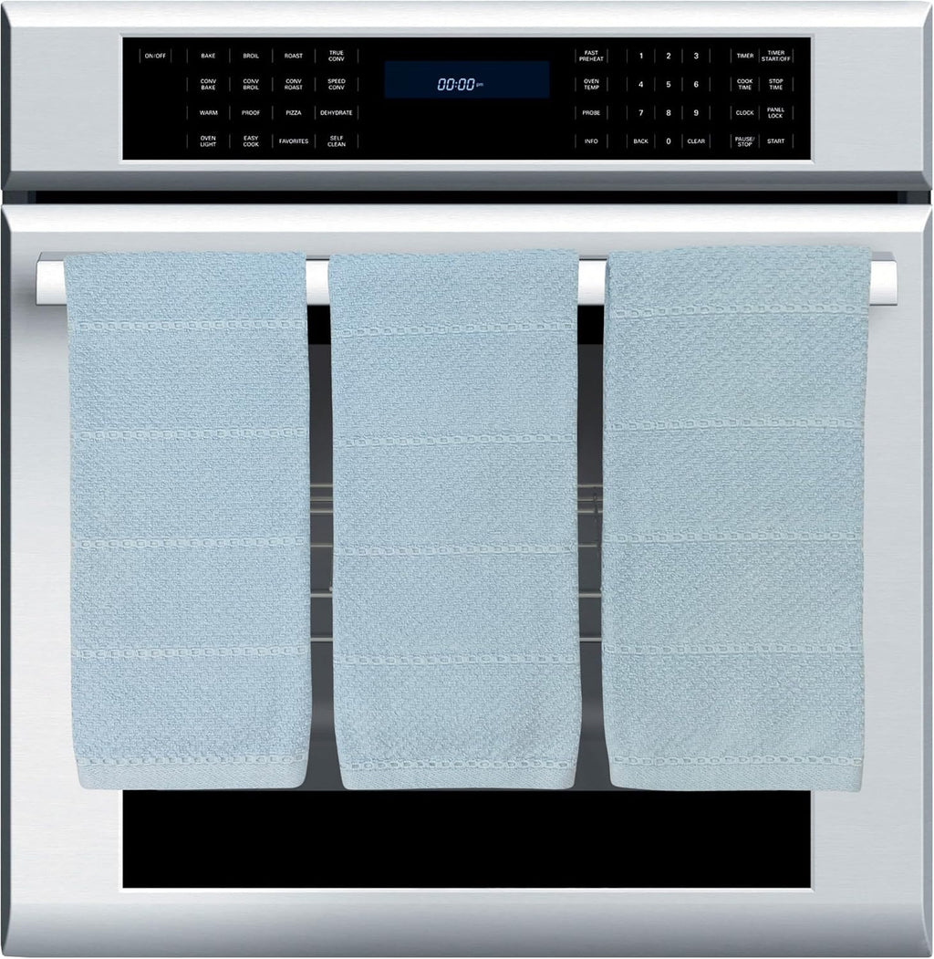 Light Baby Blue Kitchen Hand Dish Towels, Set of 3, 100% Cotton, 18" x 28"