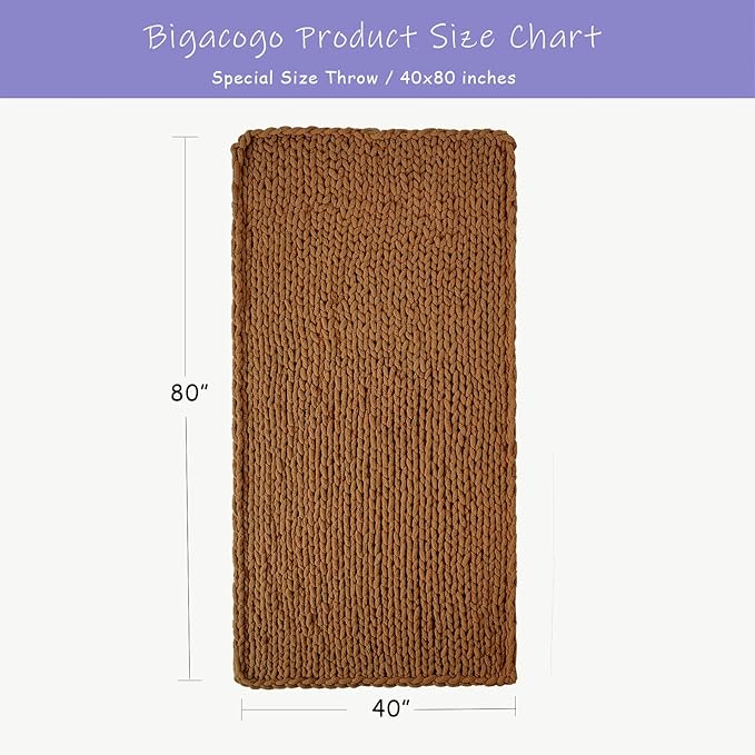 Bigacogo Chunky Knit Throw Blanket - Image 2