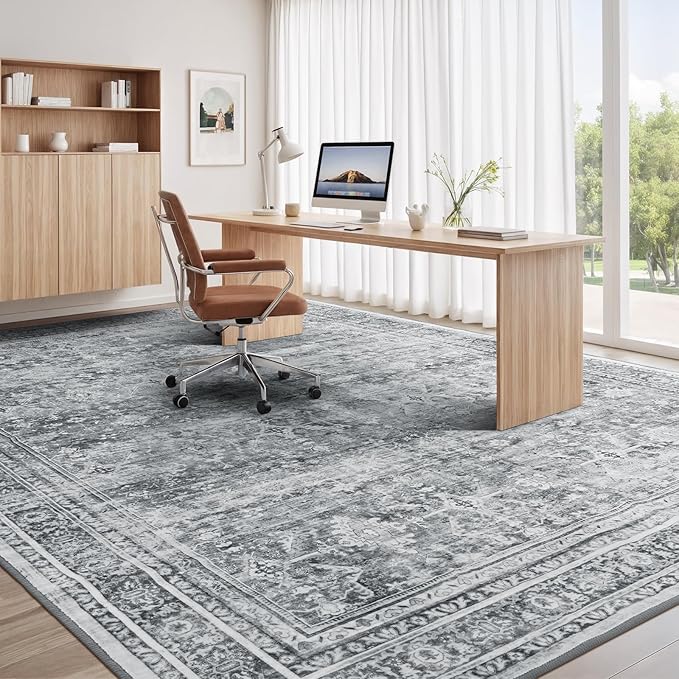 Lofus 9x12 Area Rug for Living Room, Soft Neutral Carpets for Bedroom Dining - Image 3