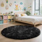yulidayang Black Fluffy Round Area Rugs - Image 6