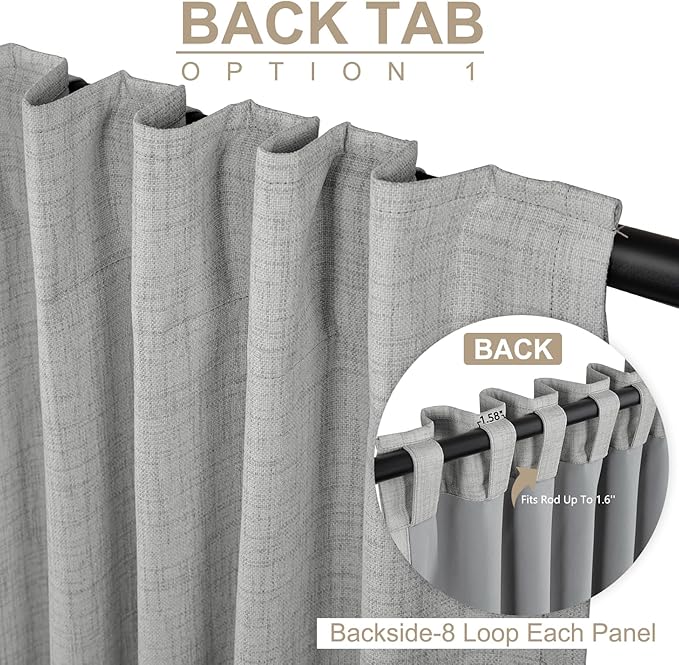 100% Blackout Shield Linen Blackout Curtains - Image 3