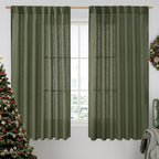 LAMIT Light Filtering Linen Curtains 63 inches Long by LAMIT