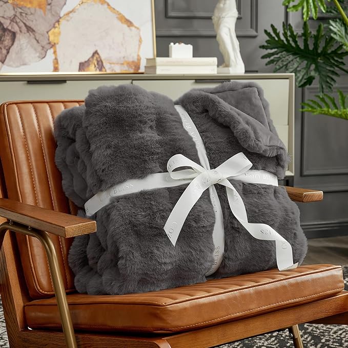 Cozy Bliss Faux Fur Bubble Throw - Image 4