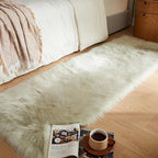 AMTOVO Faux Fur Rug, Light Grey Ultra Soft Fluffy Shag Sheepskin Rug, 2 x 6 ft by AMTOVO