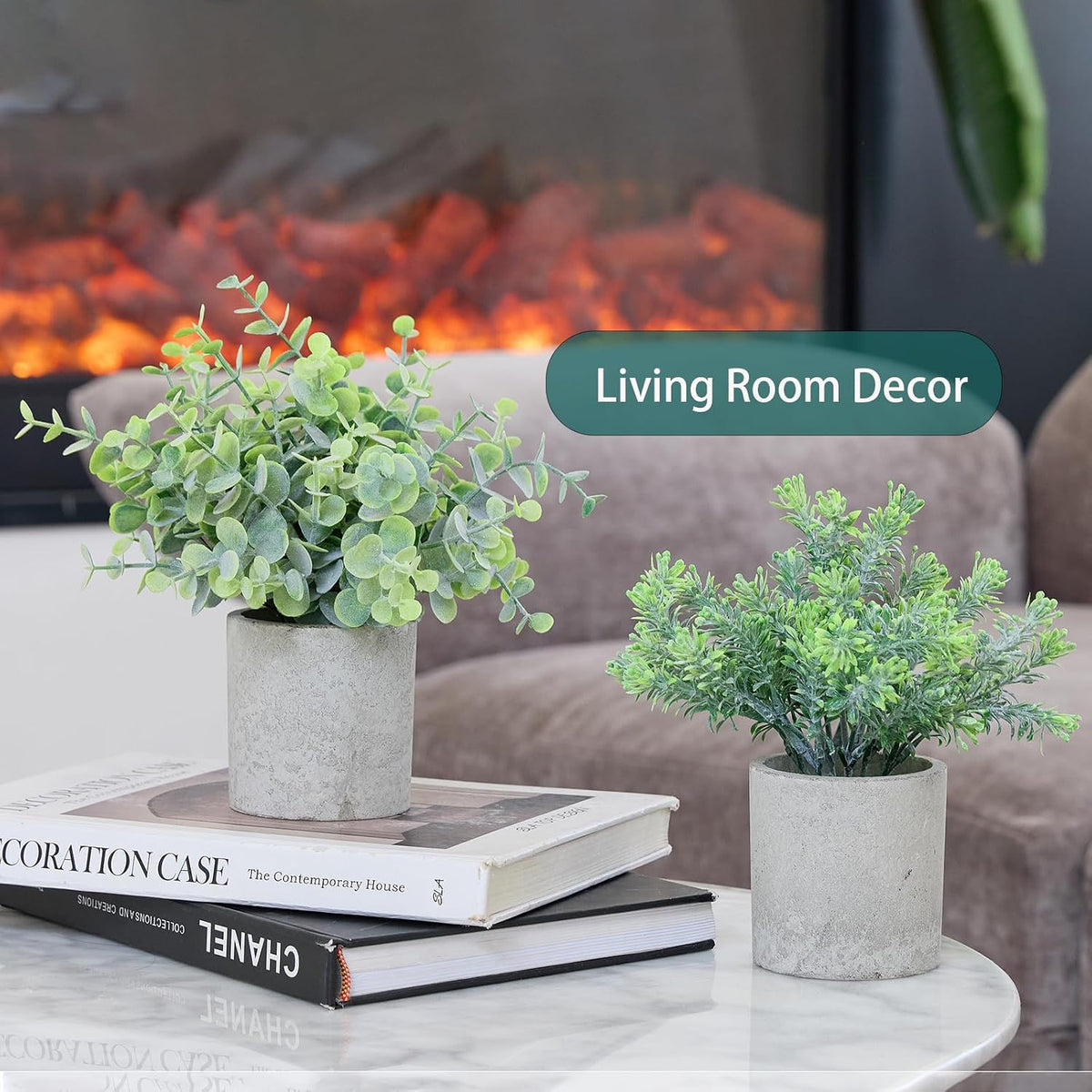 3 Pack Fake Plants Small Potted Artificial Plant for Desk Shelf Decor