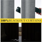 NICETOWN 100% Absolutely Blackout Linen Curtains - Image 2