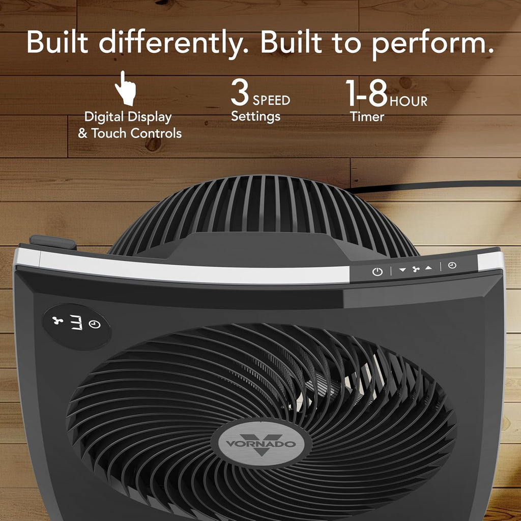 Vornado 279TR Whole Room Circulator with Remote, 1-8 Hour Timer, LED Display, Adjustable Tilt, Black