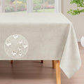 H.VERSAILTEX Linen Table Cloths Rectangle 60 x 120 Inch Premium Tablecloth Spill-Proof Waterproof Table Cover for Dining Buffet Feature Extra Soft and Thick Fabric Wrinkle Free, Natural