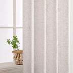 MIULEE White Linen Curtains 90 Inch Length 2 Panels - Image 5