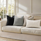 decorUhome Neutral Grey Chenille Euro Sham Throw Pillow Covers 22x22 Set of 2 - Image 5