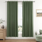 Guken Olive Green 100% Blackout Curtains 72 Inch Length 2 Panels Set by Guken