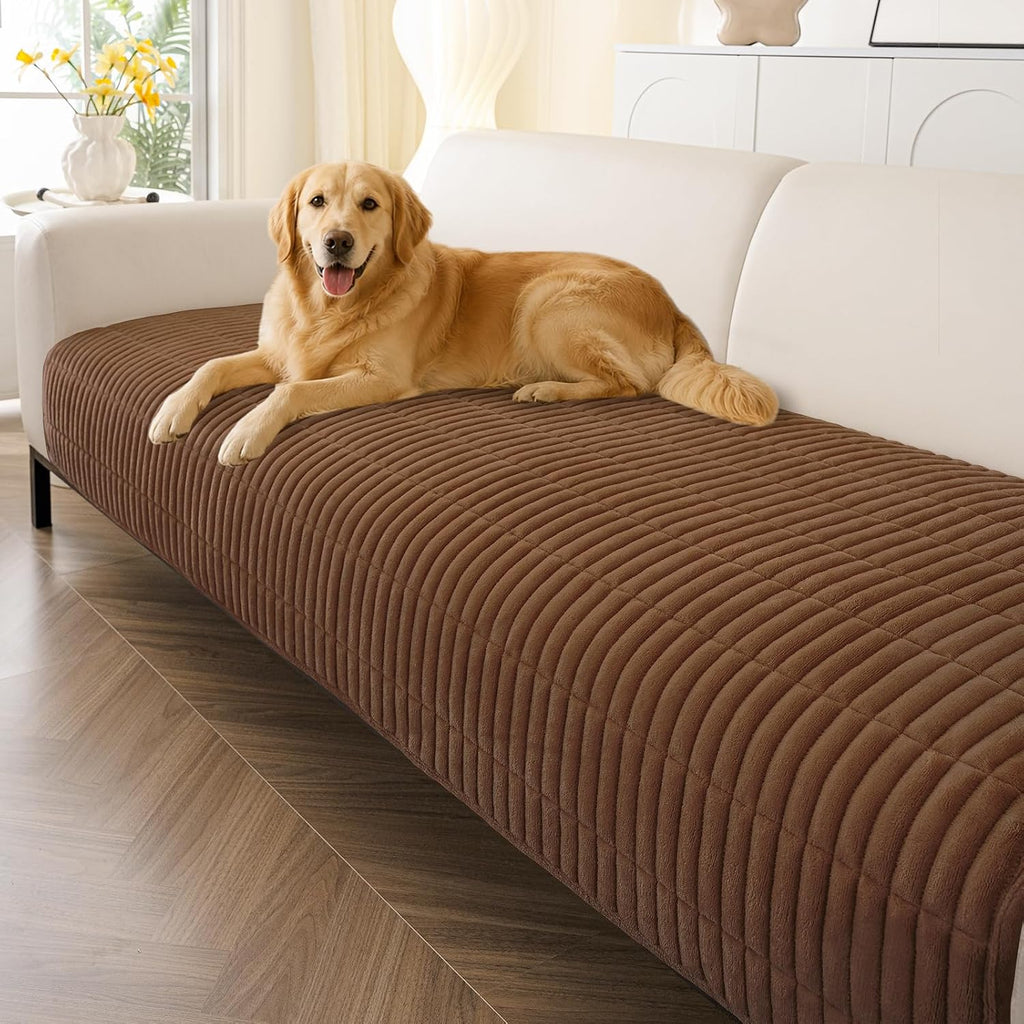 Smiry Couch Covers for Dogs, Non Slip Plush Washable Sofa Cover for Pets