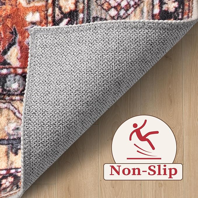 SERISSA Boho Rugs for Entryway, 2x3 Tribal Entryway Rug Non-Slip Washable Small - Image 4