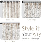 jinchan Linen Blend Curtain Floral Curtains - Image 4