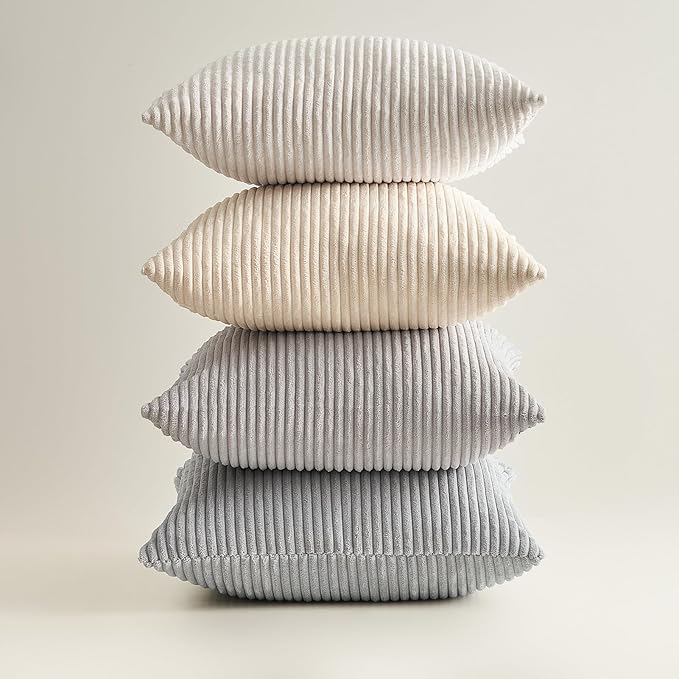 Topfinel 4 Packs Neutral Decorative Throw Pillows Covers 26x26 Inch - Image 8